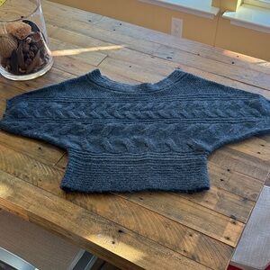 Free People Blue Cable Knit Sweater